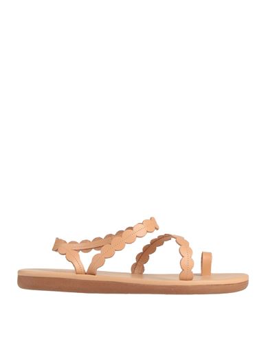 Ancient Greek Sandals Woman Thong Sandal Camel Size 8 Cowhide In Beige