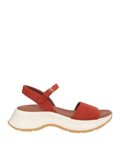 Hogan Woman Sandals Rust Size 8 Leather In Red