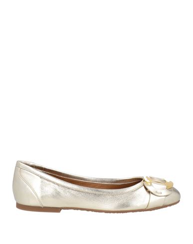 See By Chloé Woman Ballet Flats Platinum Size 8 Leather In Grey