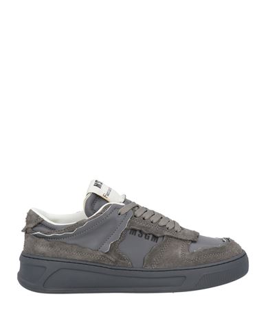 Msgm Fantastic Green Woman Sneakers Lead Size 7 Leather In Grey