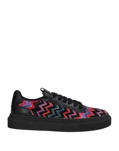 Missoni Man Sneakers Black Size 9 Textile Fibers In Black