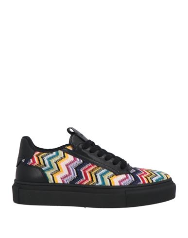 Missoni Man Sneakers Black Size 7 Textile Fibers In Black
