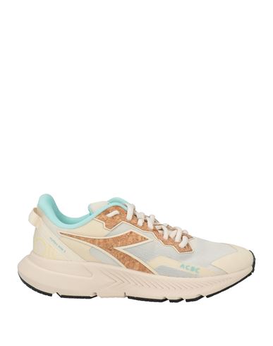 Diadora X Acbc Woman Sneakers Cream Size 8 Textile Fibers, Cork In White