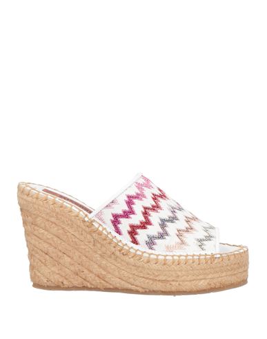 MISSONI MISSONI WOMAN ESPADRILLES WHITE SIZE 7 LEATHER, TEXTILE FIBERS 
