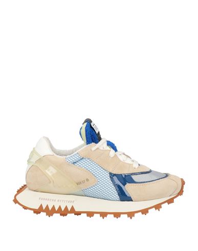 Run Of Woman Sneakers Beige Size 7 Leather, Textile Fibers In Beige