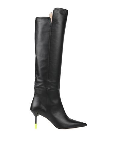 Msgm Woman Boot Black Size 8 Leather In Black