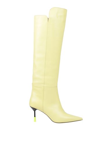 Msgm Woman Boot Yellow Size 8 Leather In Yellow