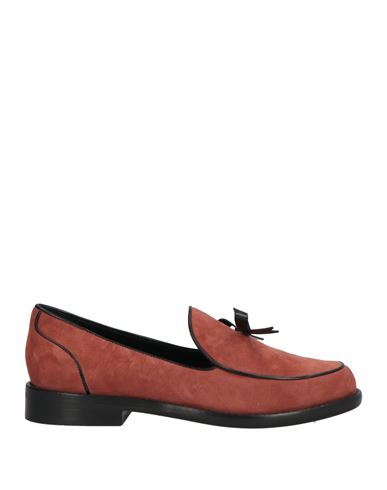 Fabrizio Viti Woman Loafers Rust Size 8 Leather In Red