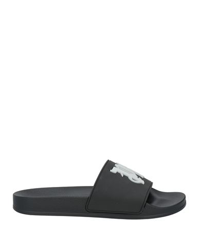 Palm Angels Black Logo Slides In Black