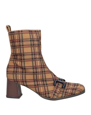 Menbur Woman Ankle Boots Camel Size 7 Textile Fibers In Beige