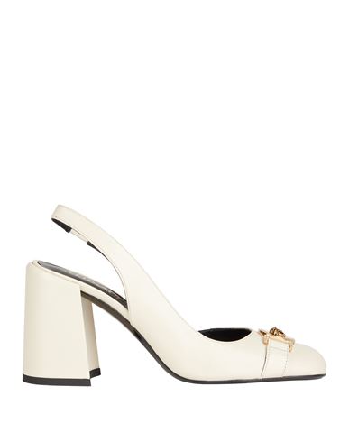 Versace Woman Pumps Cream Size 8 Calfskin In White