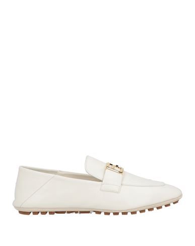 Fendi Woman Loafers White Size 7 Leather