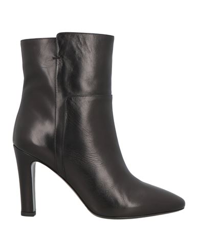TWINSET TWINSET WOMAN ANKLE BOOTS BLACK SIZE 8 LEATHER 