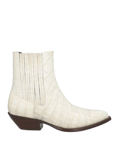 CELINE CELINE WOMAN ANKLE BOOTS CREAM SIZE 10 CALFSKIN