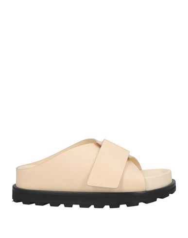 Shop Jil Sander Woman Sandals Beige Size 8 Cowhide