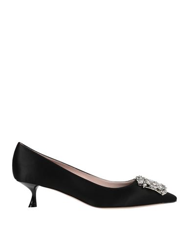 Roger Vivier Woman Pumps Black Size 12 Textile Fibers In Black