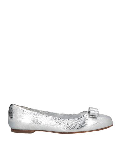 Ferragamo Silver Varina Ballerina Flats In Silver