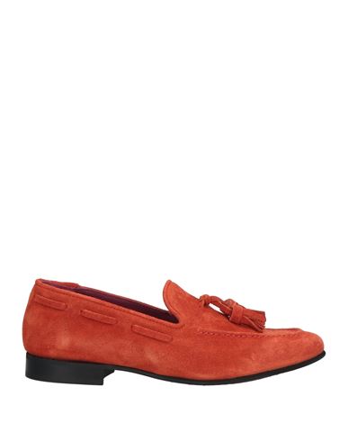 Seboy's Woman Loafers Orange Size 8 Leather In Orange