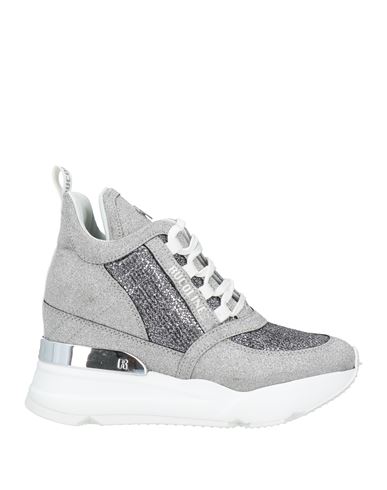 Rucoline Woman Sneakers Silver Size 4 Calfskin, Textile Fibers