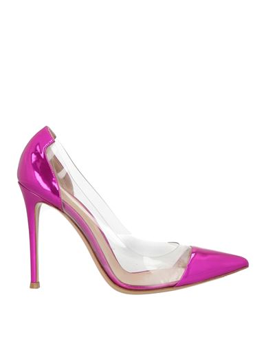 Gianvito Rossi Woman Pumps Fuchsia Size 9 Leather, Rubber In Pink