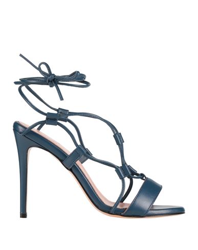 By A. Woman Sandals Navy Size 7.5 Leather In Blue