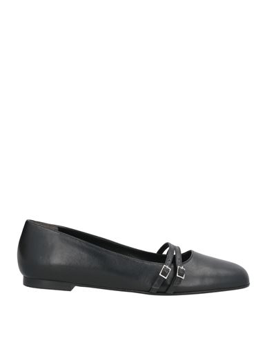 Gia Borghini Woman Ballet Flats Black Size 10.5 Leather In Black