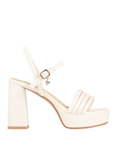 Tua By Braccialini Woman Sandals Ivory Size 6 Textile Fibers In White