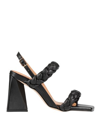 Cafènoir Woman Sandals Black Size 8 Textile Fibers In Black