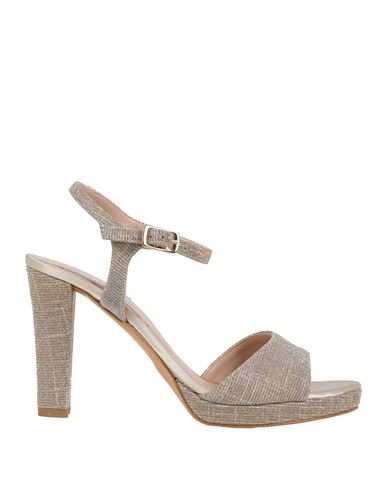 Victoria Chris Napoli Woman Sandals Platinum Size 8 Textile Fibers In Gray