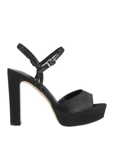 Luciano Barachini Elite Woman Sandals Black Size 8 Textile Fibers
