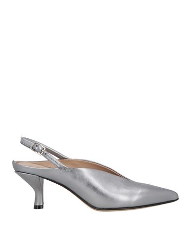 Pomme D'or Woman Pumps Silver Size 6 Leather In Silver
