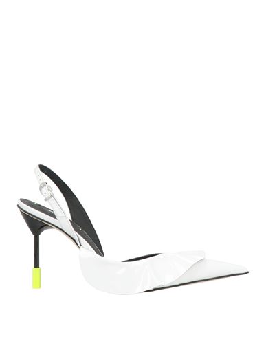 Msgm Woman Pumps White Size 9 Leather In Transparent