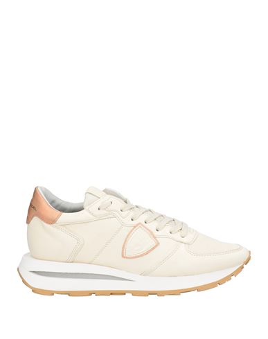 Philippe Model Woman Sneakers Beige Size 6 Leather, Textile Fibers In Beige
