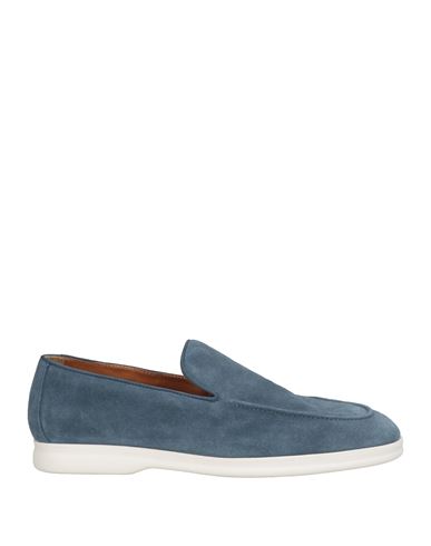 Doucal's Man Loafers Blue Size 6 Leather In Blue