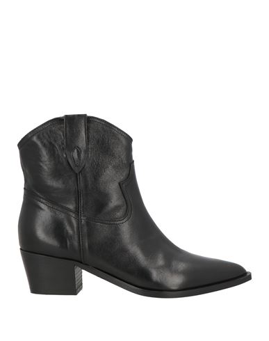 J D Julie Dee Woman Ankle Boots Black Size 6 Leather In Black