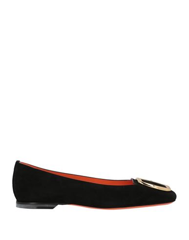 Santoni Woman Ballet Flats Black Size 7.5 Leather In Black