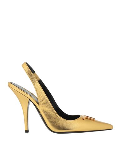 Tom Ford Woman Pumps Gold Size 8 Sheepskin, Zamak In Gold