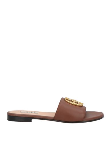 Bally Leather Low Heel Open Toe Sandals In Brown