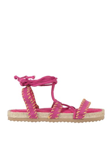Colors Of California Woman Espadrilles Fuchsia Size 7 Leather In Pink