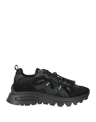 Dsquared2 Man Sneakers Black Size 9 Leather, Textile Fibers In Black