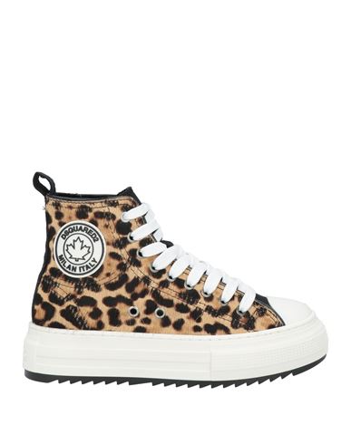 Dsquared2 Berlin Sneakers In Ponyskin And Rubber In Beige