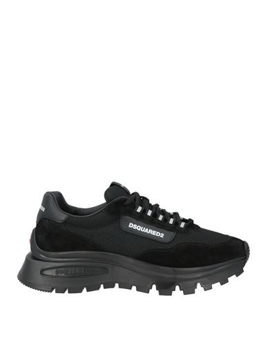 Dsquared2 Man Sneakers Black Size 9 Leather, Textile Fibers In Black
