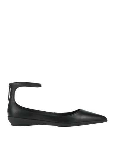 Calvin Klein Woman Ballet Flats Black Size 8 Leather In Black