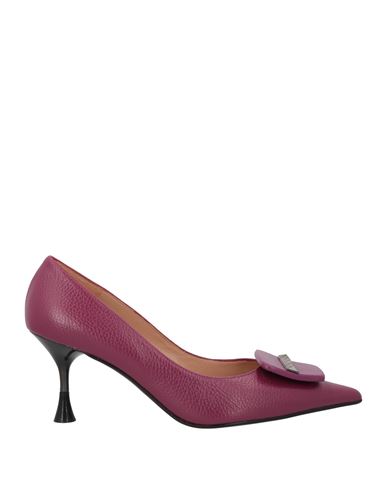 Ezzio Woman Pumps Plum Size 11 Leather In Purple