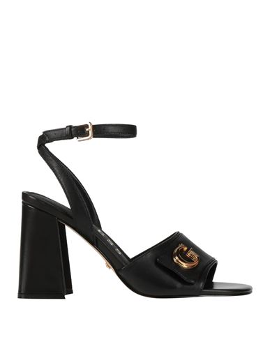 Guess Woman Sandals Black Size 7 Leather In Black