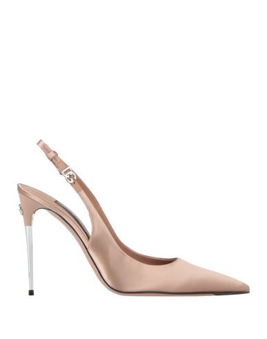 Dolce & Gabbana Women Beige Satin Slingback Heels, 7.5/8.5 Luxury Pumps & Heels For Women Darveys In Pink