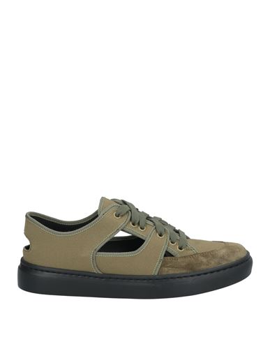 Fabiana Filippi Woman Sneakers Military Green Size 8 Textile Fibers, Leather In Green