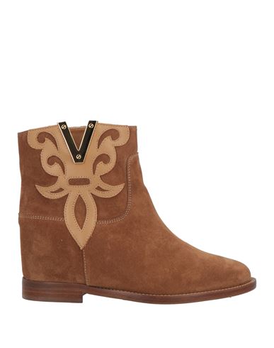 Shop Via Roma 15 Woman Ankle Boots Camel Size 5 Leather In Beige