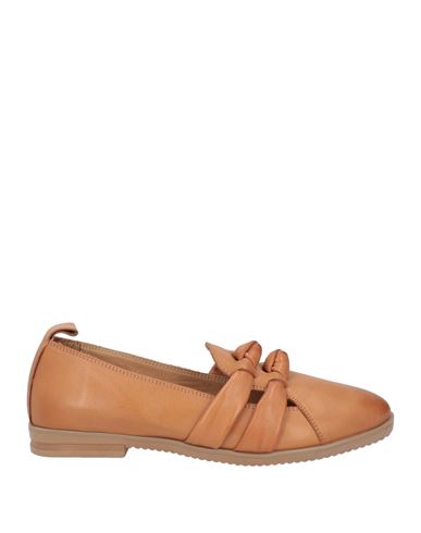 Evoca Woman Loafers Camel Size 8 Leather In Beige