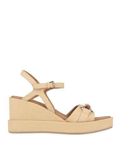 Altraofficina Woman Sandals Beige Size 8 Leather In Beige